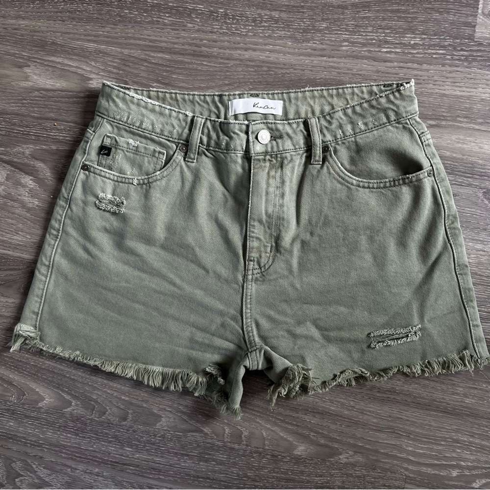 EUC - KanCan Sage Green Denim Shorts - 28